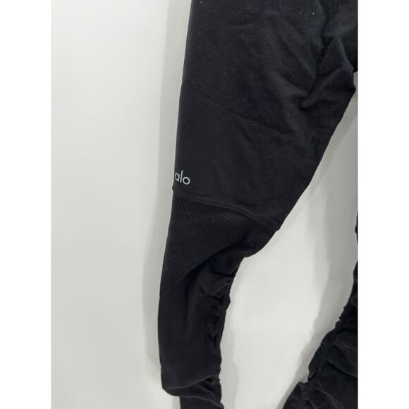 Alo Womens Mid Rise Black Fitted Leggings Size XS Tight Athleisure Workout Tight - Picture 6 of 7